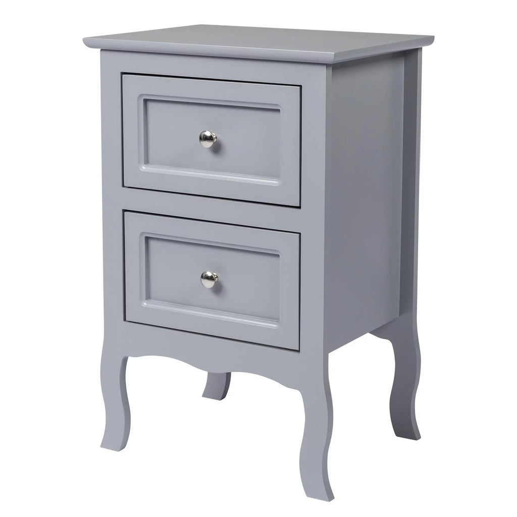 Gray Nightstand with 2 Drawers Set of 2 Y42023