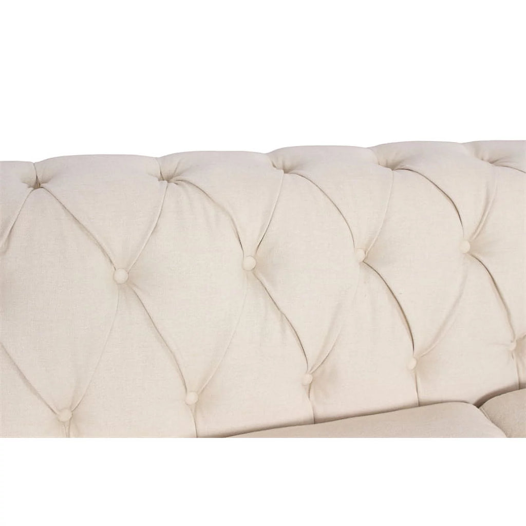 2 Piece Microfiber Loveseat Set in Cream B57314
