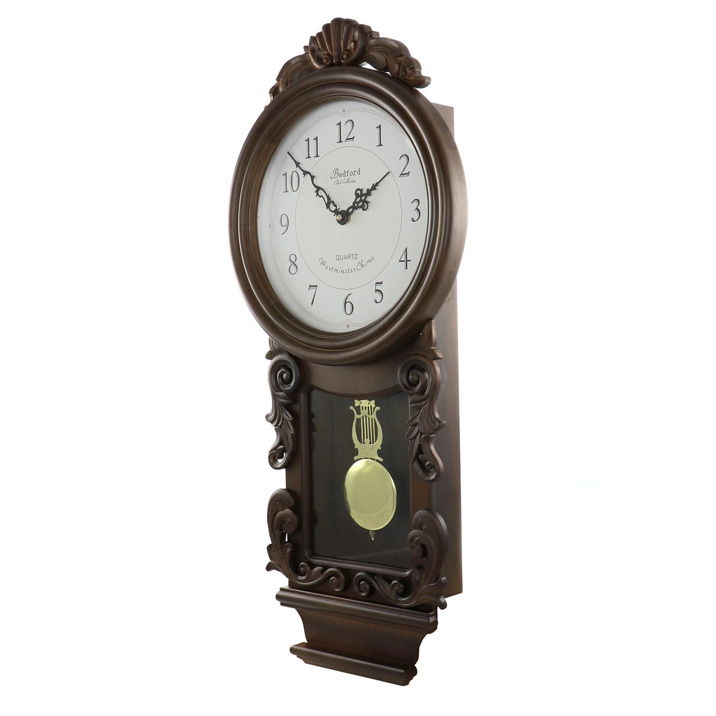 Chestnut Chiming Pendulum Wall Clock O990205