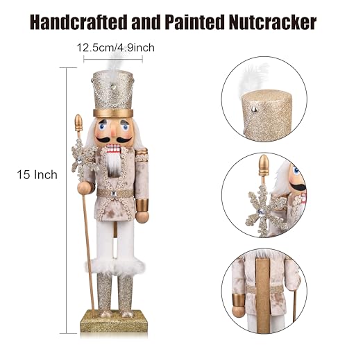 15 Inch Wooden Nutcracker Figure (Gold) H50102