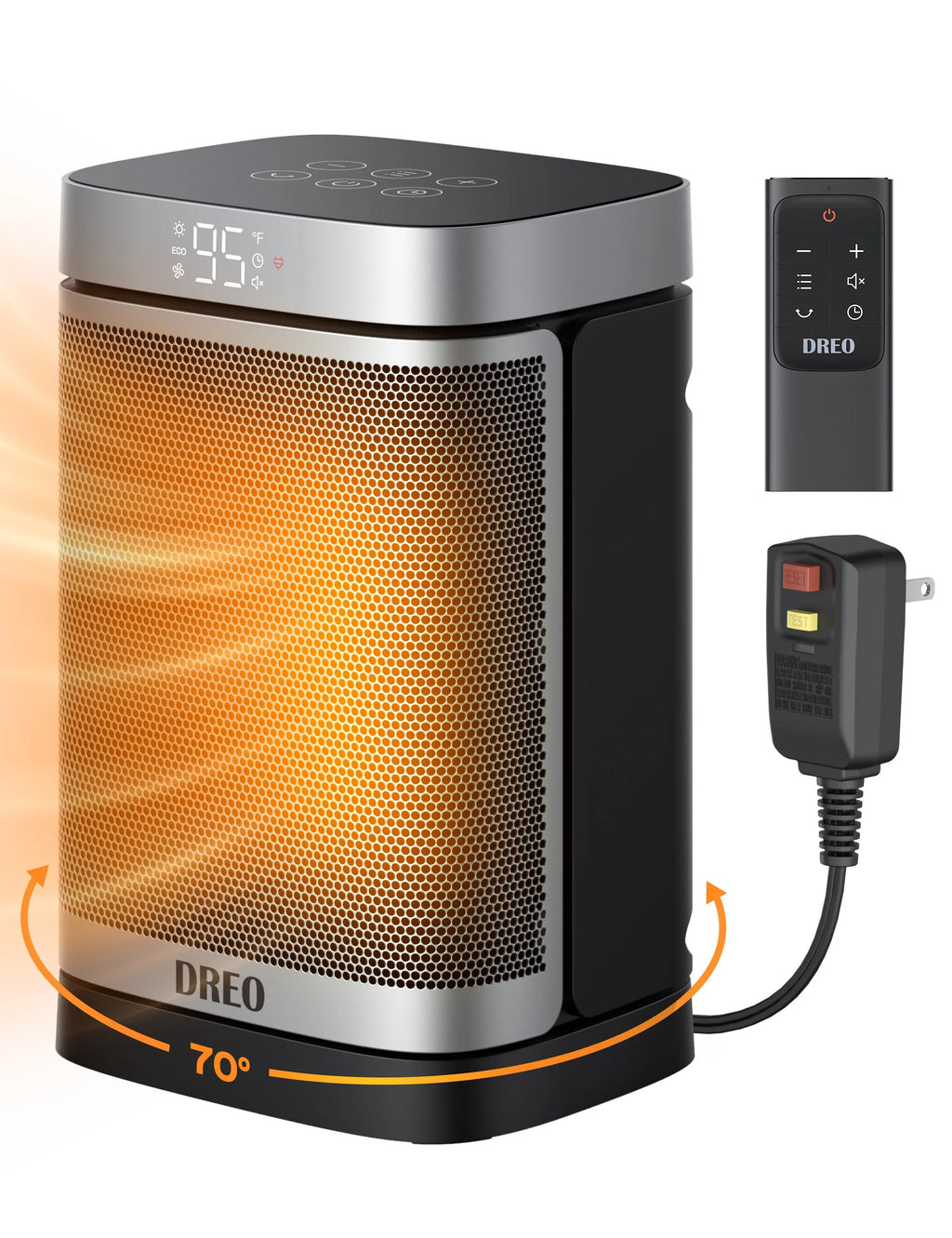 1500W Ceramic Electric Space Heater with Digital Thermostat E28650