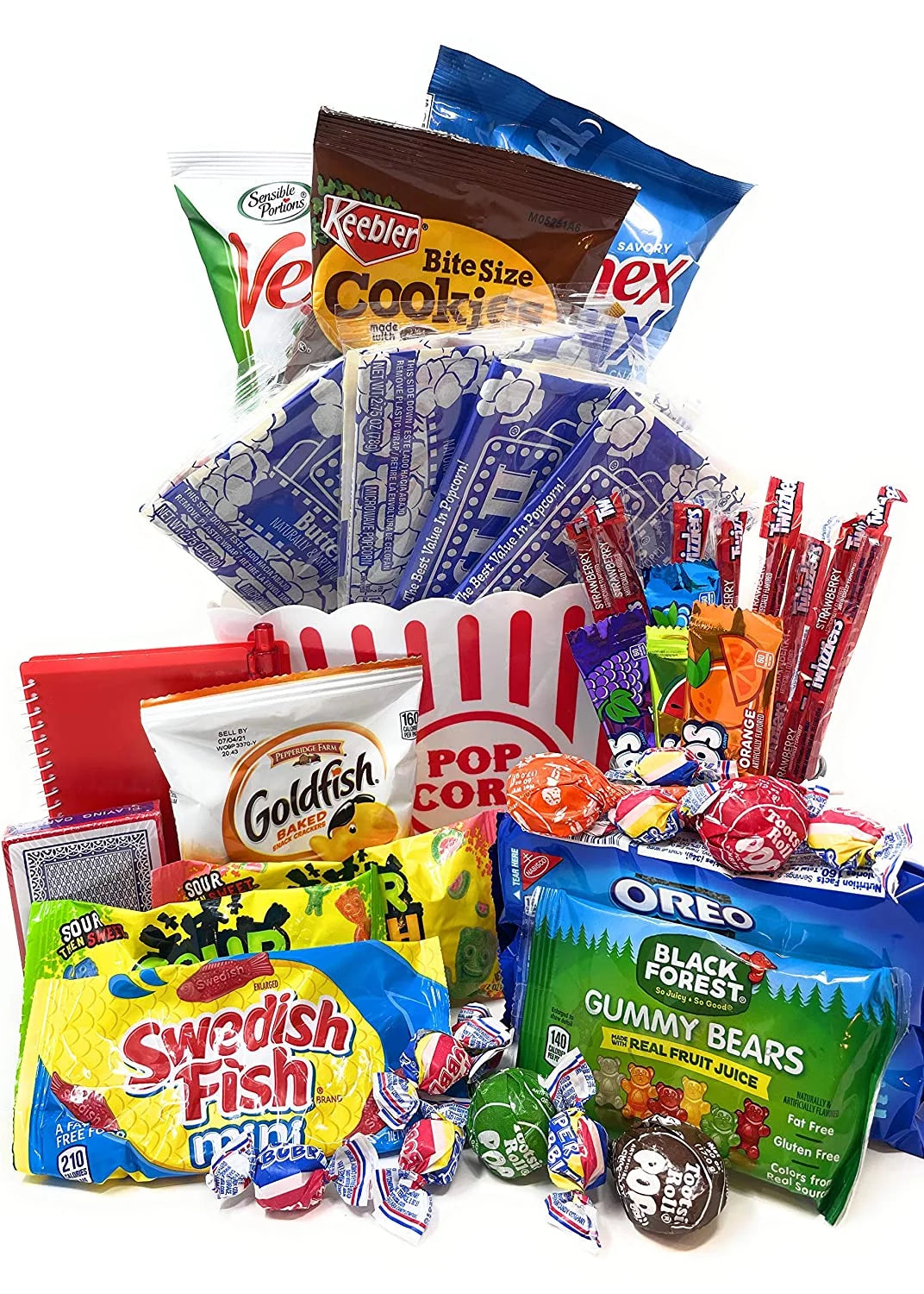 40+ Piece Popcorn Candy Cookies Gift Basket D923348