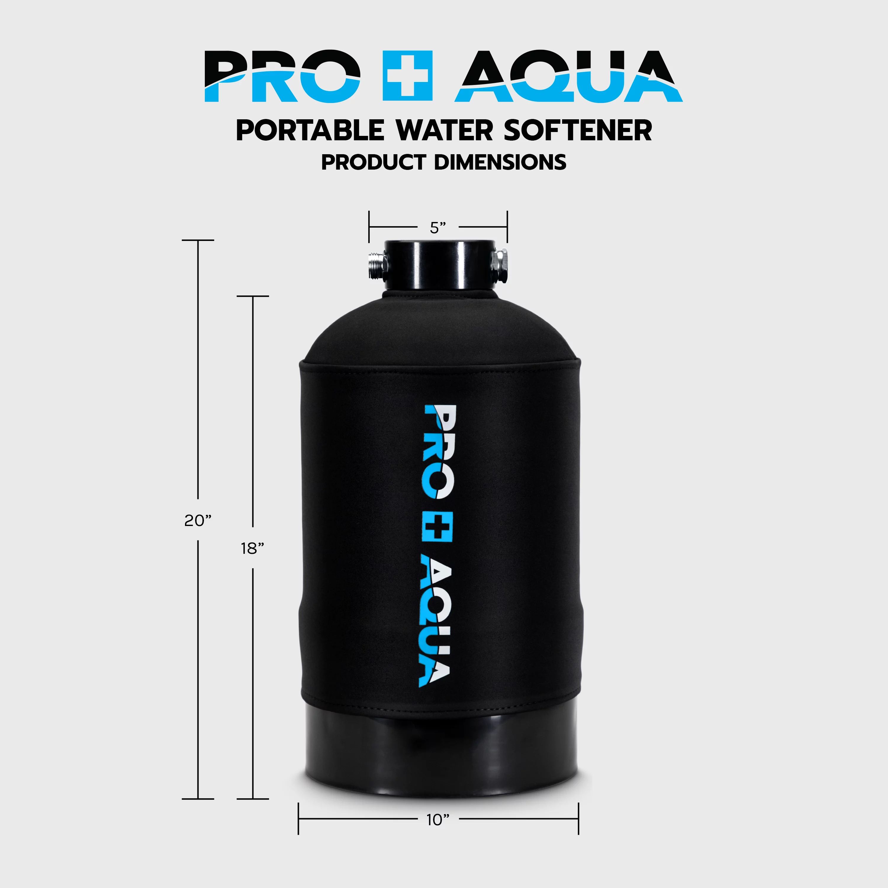 Portable RV Water Softener, 16,000 grain, Pre-filled high-capacity resin, Neoprene shield I91531