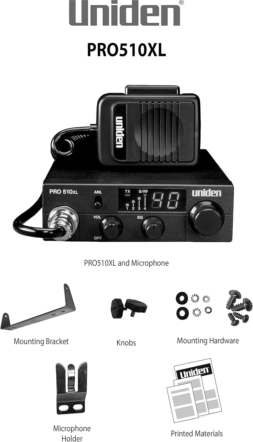 Compact 40-Channel CB Radio with Backlit LCD Display D366