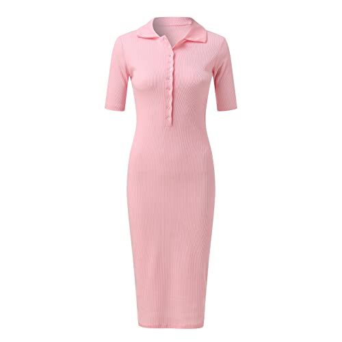 Women's Casual Solid Color Short Sleeve Mini Dress L598840