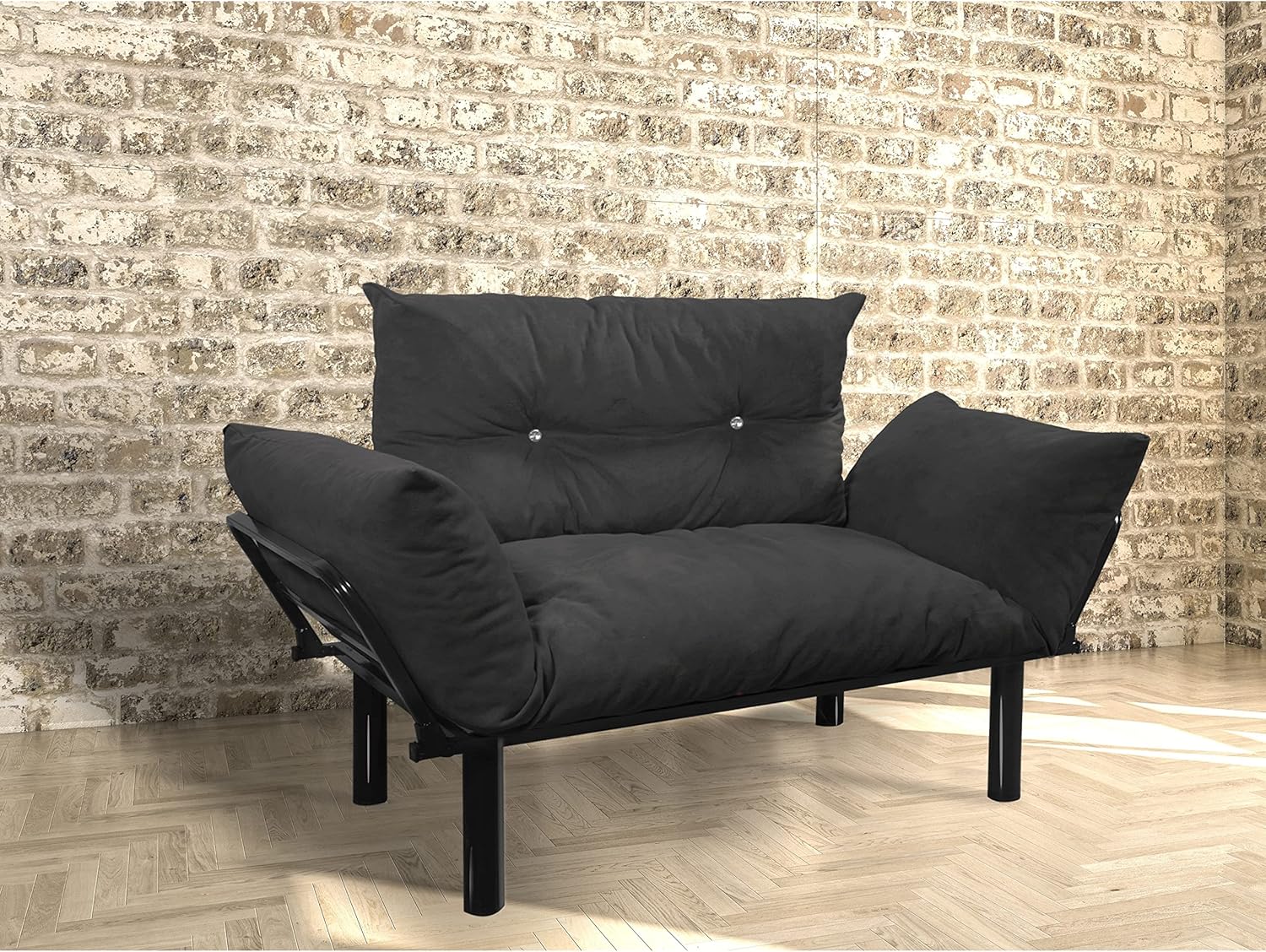 Purple Foam and Metal Loveseat H7064