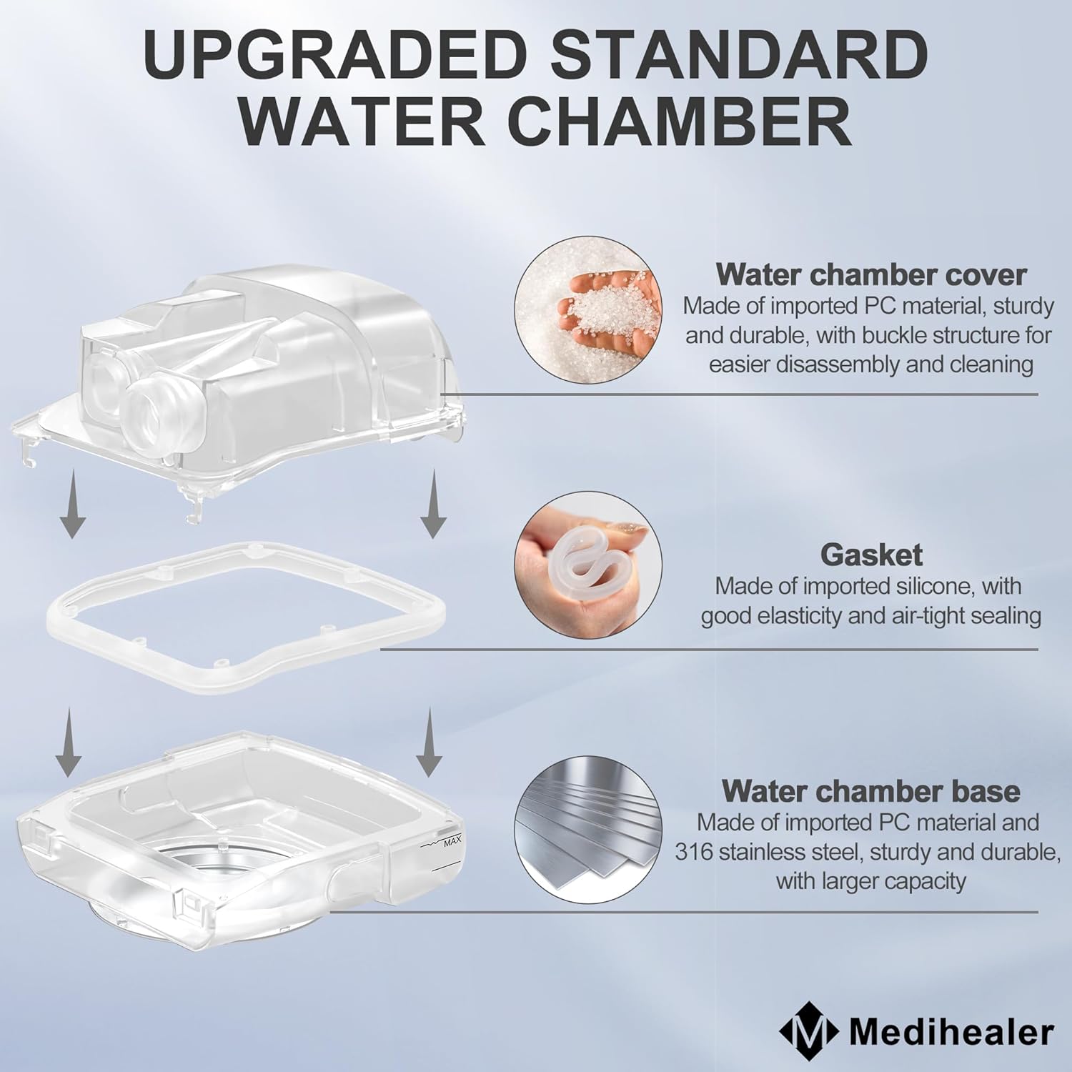 Transparent 380ml Humidifier Water Tub for Air Sense 11 F824483