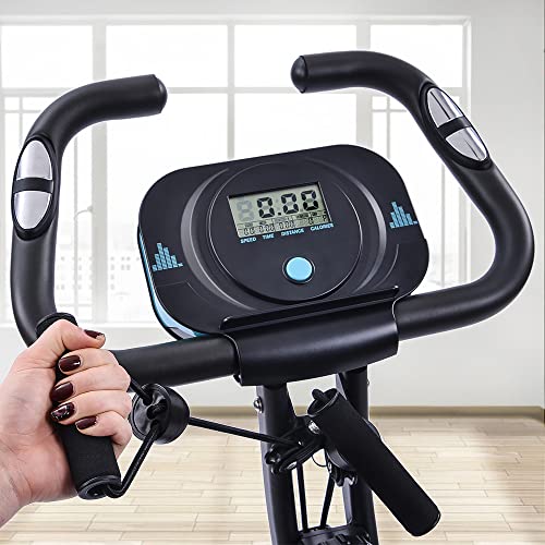 2 In 1 Recumbent Exercise Bike and Upright Indoor Cycling Bike with 16 Level Magnetic Resistance H3897