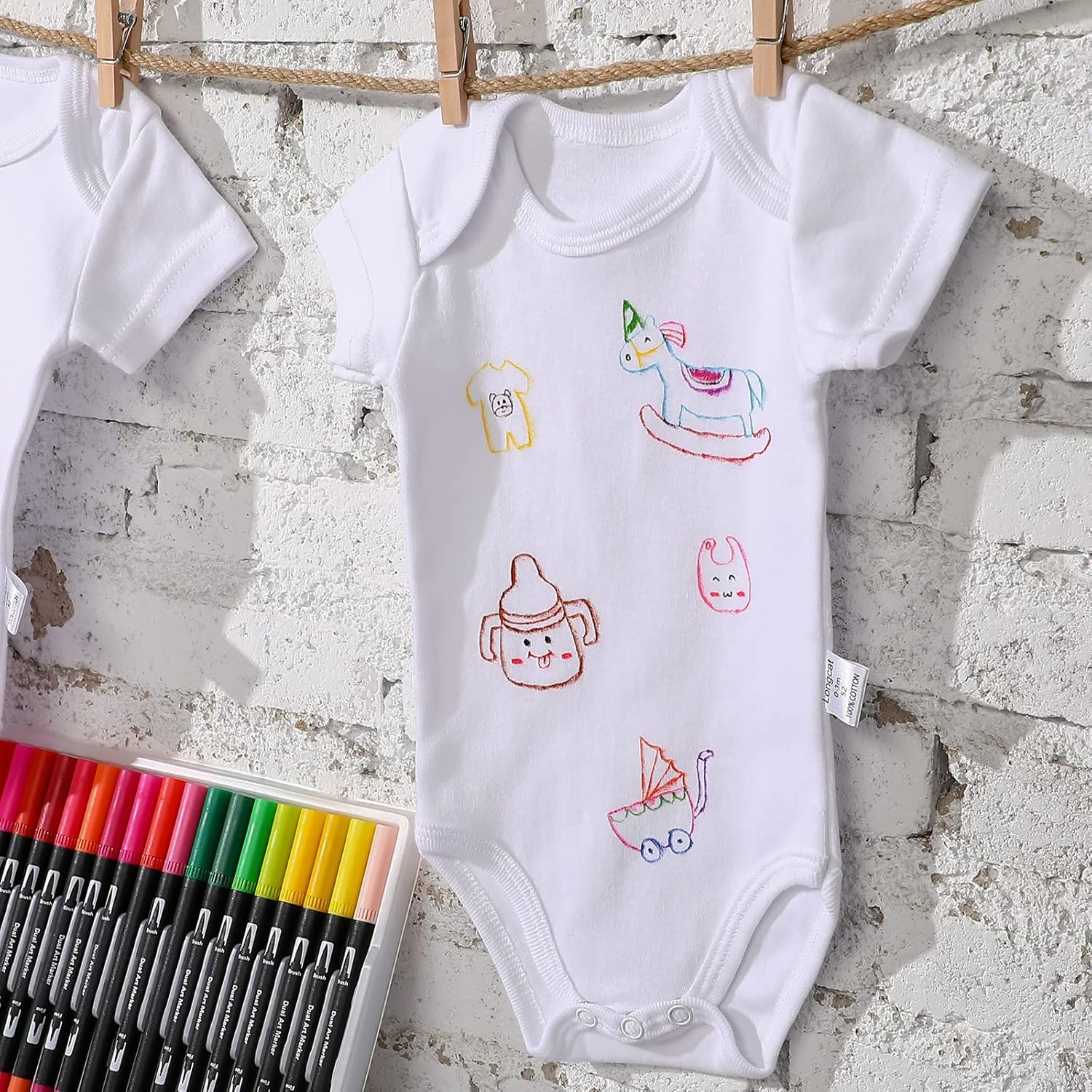24 Pcs Unisex Baby Bodysuit Cotton Short Sleeve Bodysuits A387