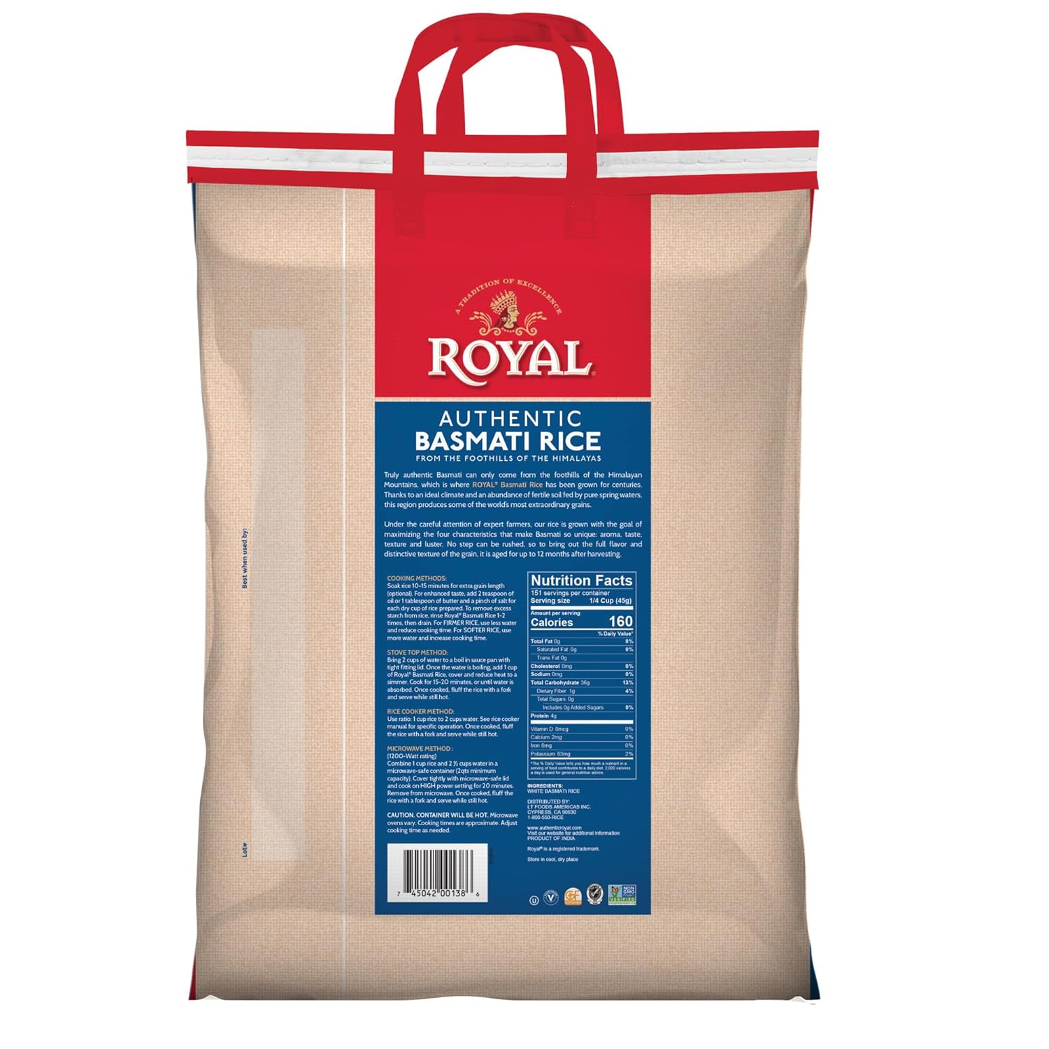 15 lbs Pack of 2 White Basmati Rice N530