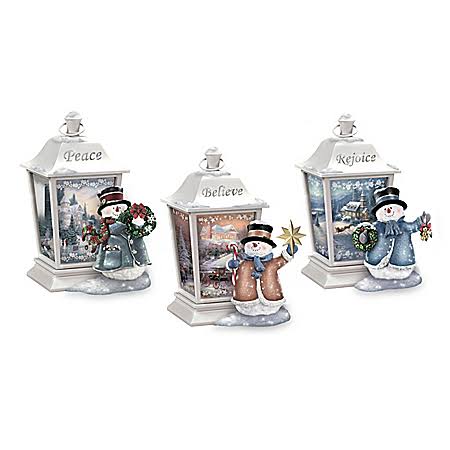 Illuminated Snowmen Lantern Collection X7627