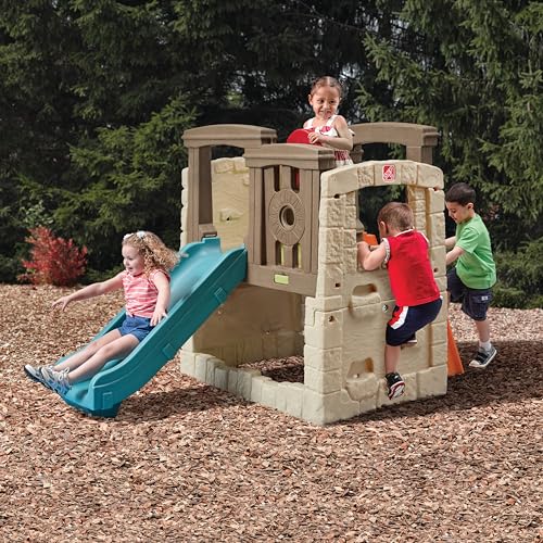 Woodland Climber Kids Playset with Slide and Climbing Wall O2361