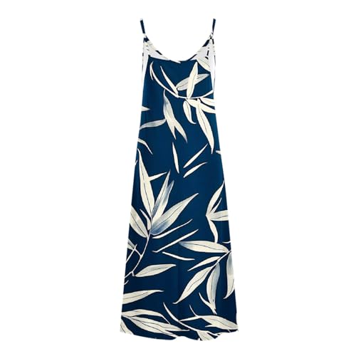 Womens V Neck Spaghetti Straps Maxi Dress B107