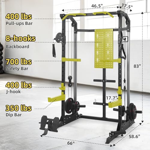 Power Cage with Cable Crossover and Dual Independent Pulley System K211