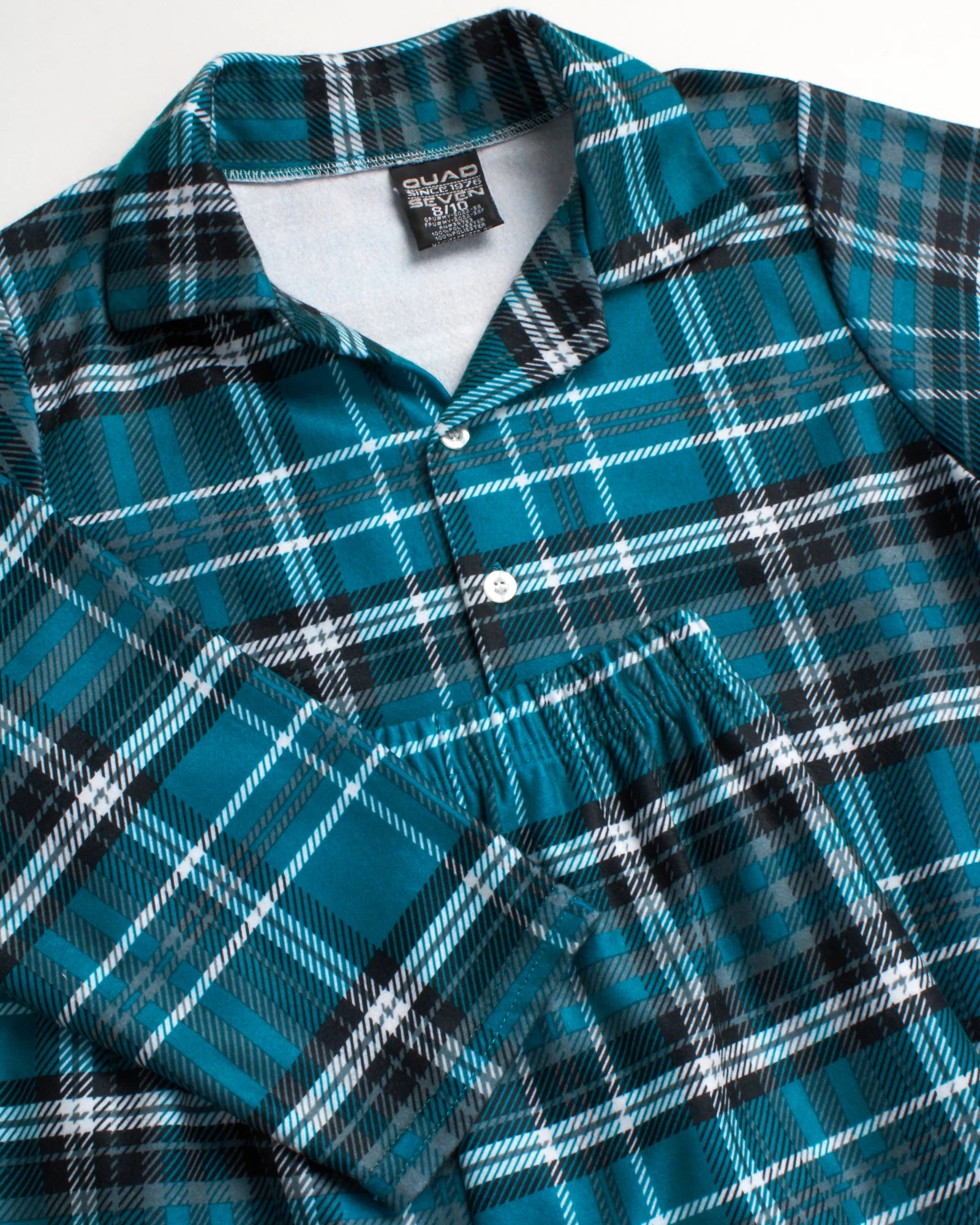Boy's Flannel Fleece Pajamas 4 Piece Long Sleeve Button Down Shirt and Pants Set H438