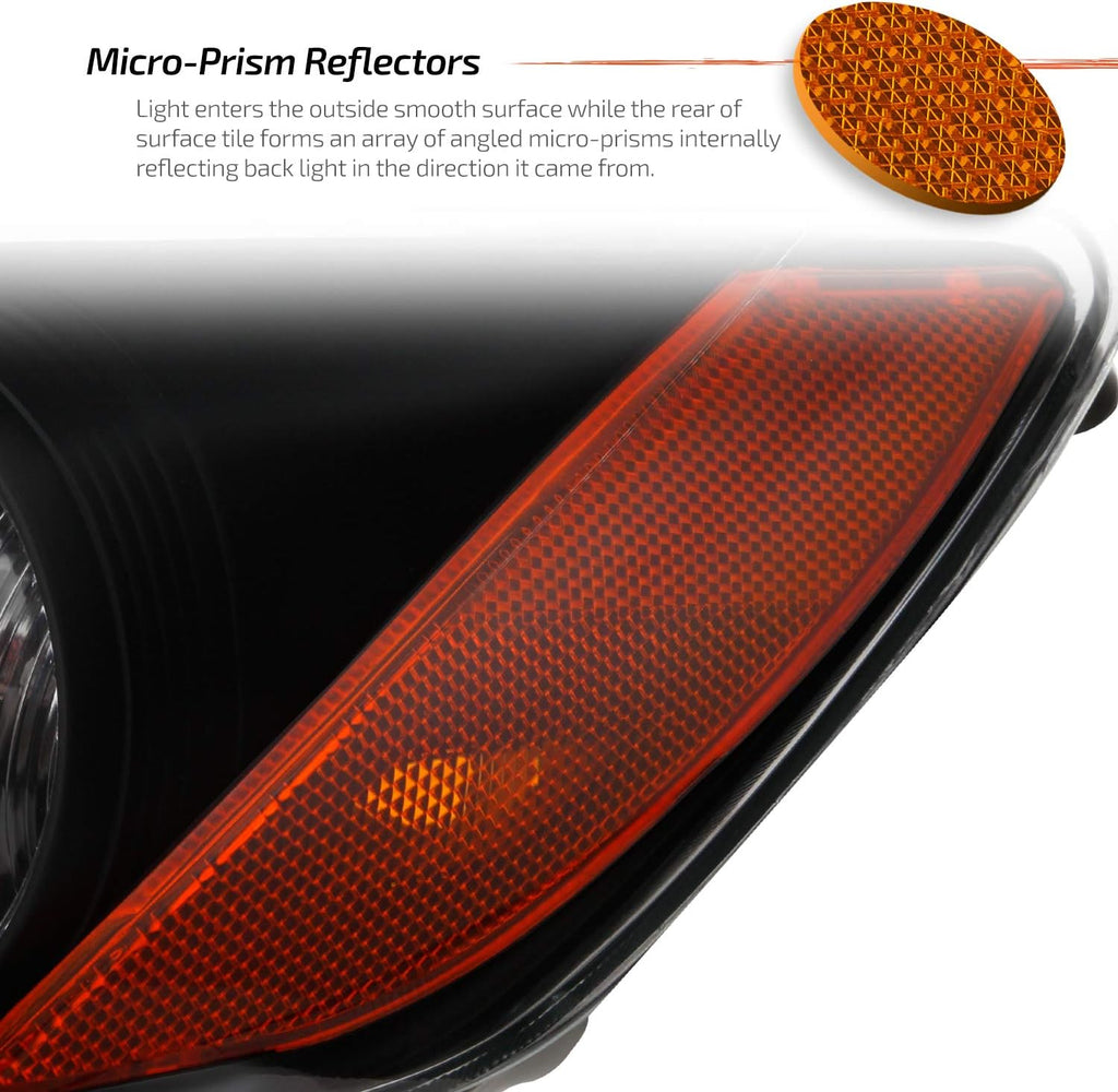 Projector Headlights Black Headlamps Pair D303501