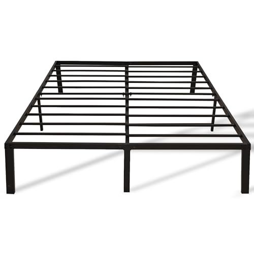 14 Inch Queen Size Heavy Duty Steel Slat Metal Platform Bed Frame Black U32741
