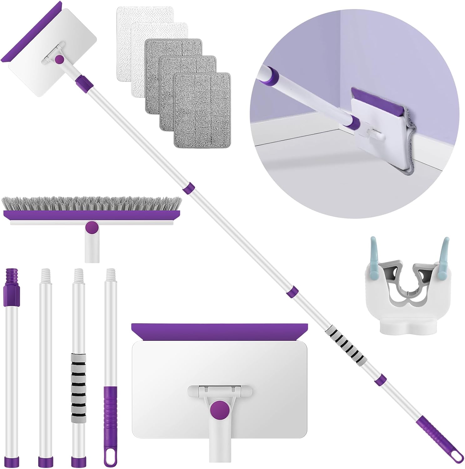 60" Extendable Baseboard Cleaner with 5 Reusable Pads R6797