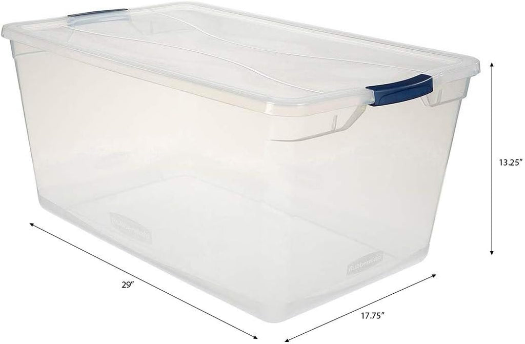 95 Quart Clear Stackable Containers with Latching Lids, 4 Pack M2439