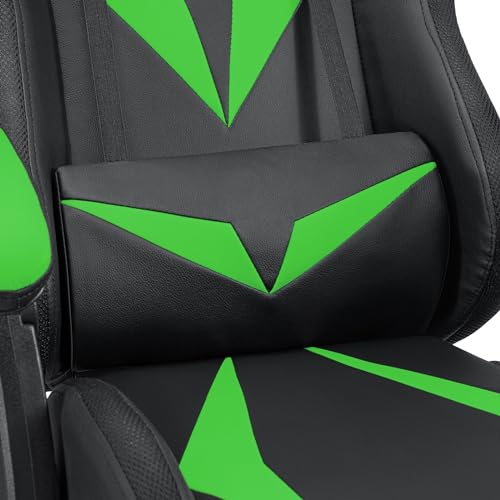 White and Black Ergonomic Gaming Chair with Footrest T9884