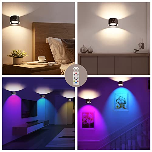 LED Wall Sconces with Rechargeable Battery Operated Dim 3 Brightness Removable Charging 360° Rotate Magnetic Ball Cordless Wall Light X4668