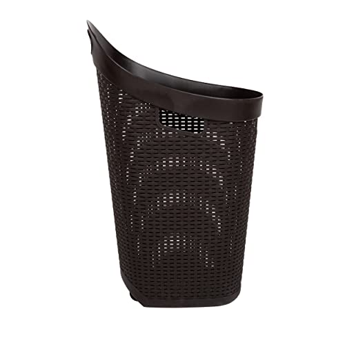 60L Rolling Laundry Hamper with Wheels, Plastic, Brown K3952