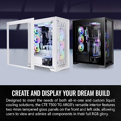 White Full Tower with Tempered Glass Front & Side Panel C1339