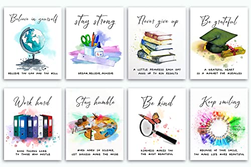 8 X10 Unframed Motivational Wall Art Poster, Set of 8 D151138