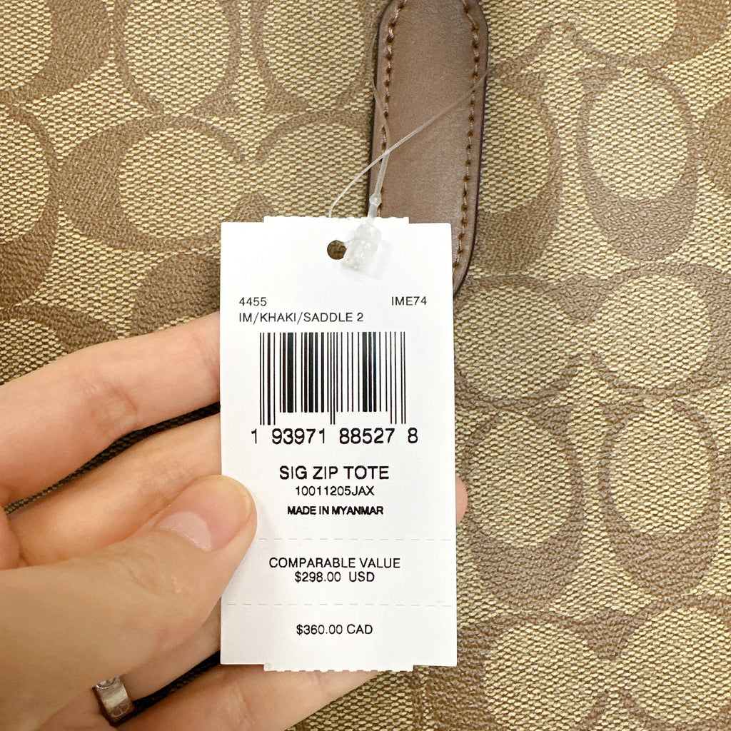 Khaki Zip Tote K847517