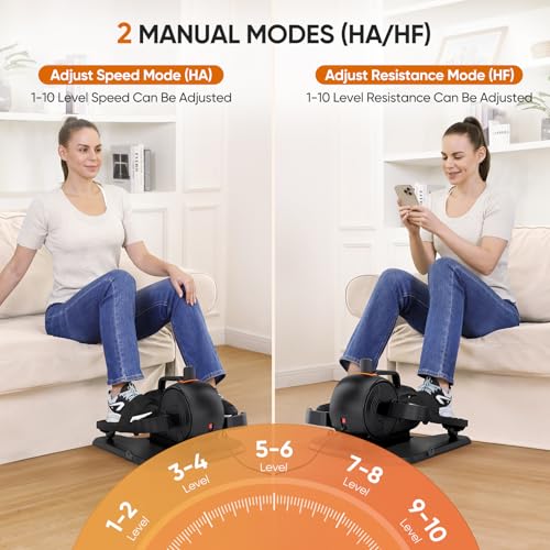 Under Desk Elliptical Machine, Electric Ellipse Leg Exerciser, Seated Pedal Exerciser J66278