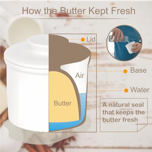 White Ceramic Butter Dish with Lid Q4199