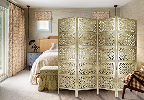 4 Panel Wooden Room Divider Screen U982033
