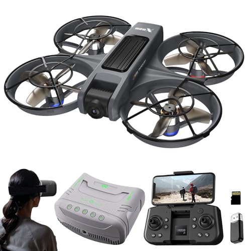 FPV Drone With VR Glasses Brushless Motor LED Lights RC Quadcopter Altitude Hold Obstacle Avoidance R911482