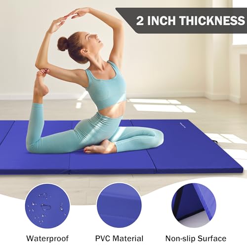 Blue 4'x8'x2" Extra Thick Gymnastics Mat U9333
