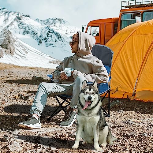 Oversized Mesh Back Folding Camping Chair with 2 Cup Holders V415