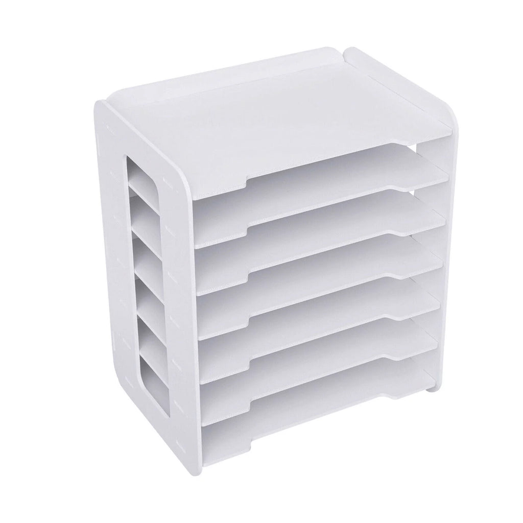 7 Tier Desktop Organizer File Shelf Document Storage Rack S39867