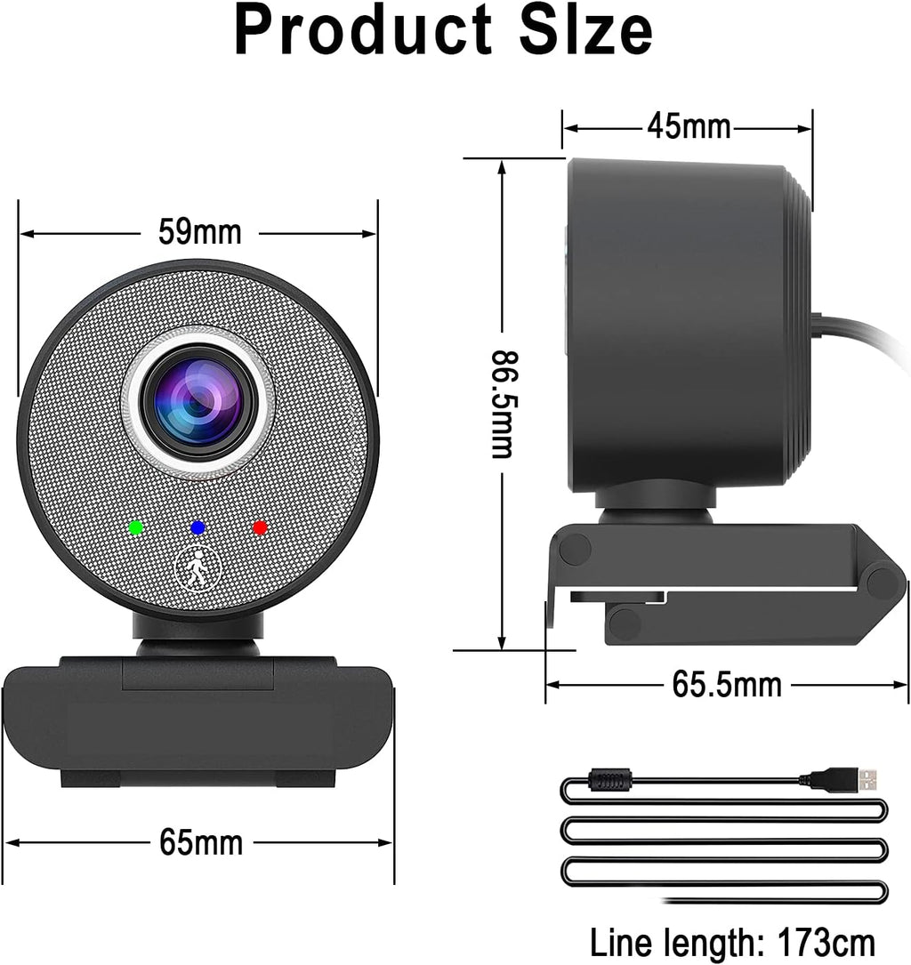 1080P USB Webcam with Adjustable View K92065