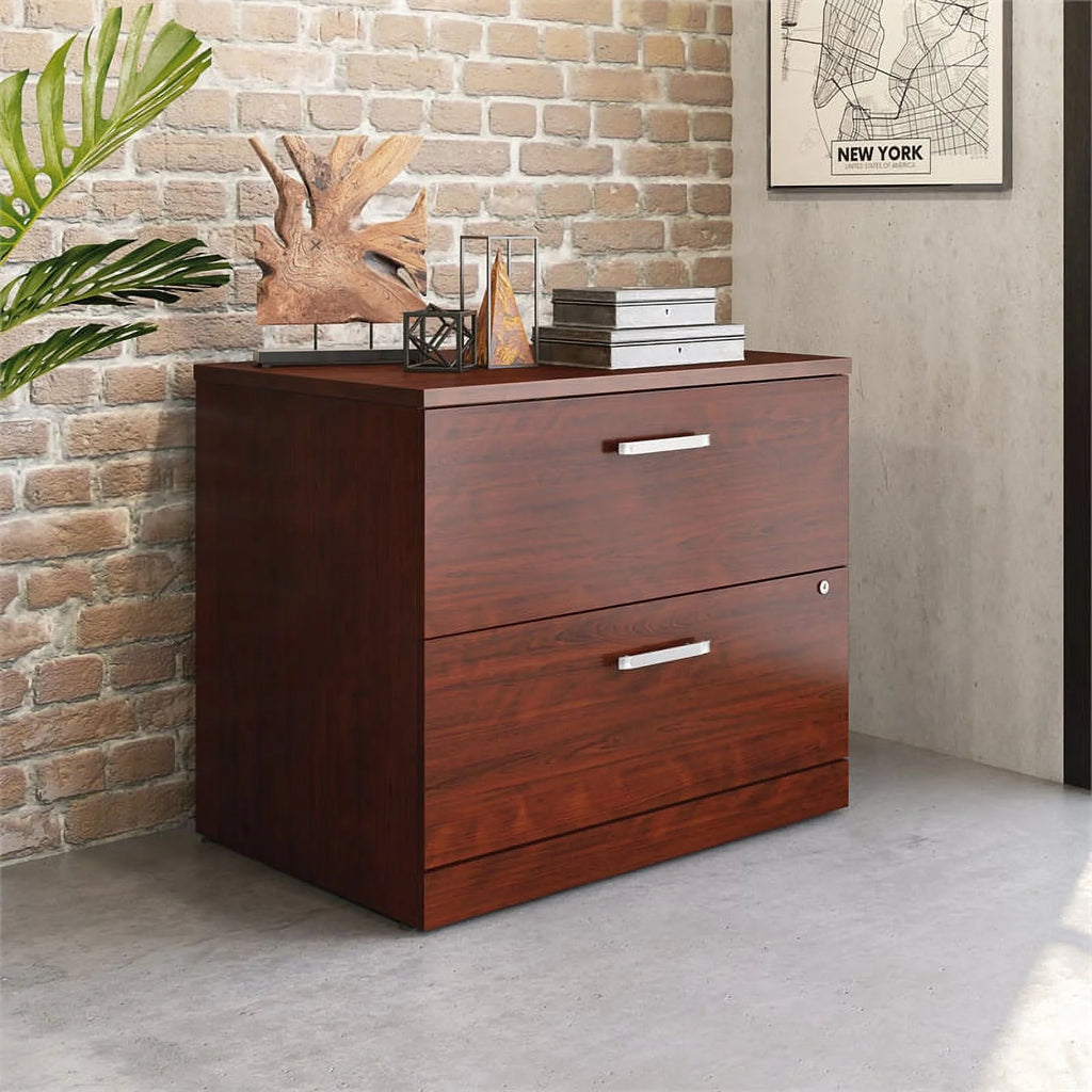 Engineered Wood Lateral Filing Cabinet in Classic Cherry W3392