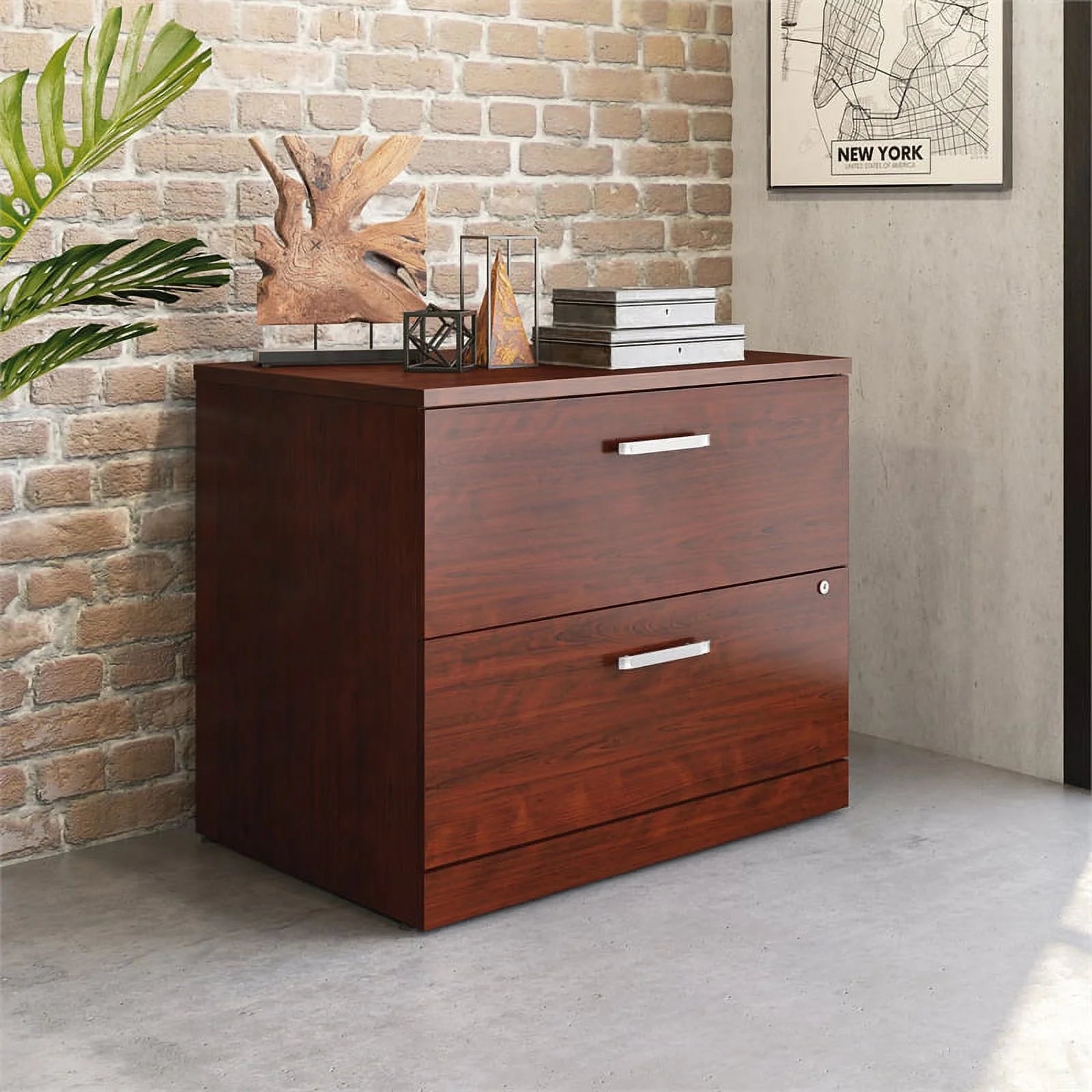 Engineered Wood Lateral Filing Cabinet in Classic Cherry W3392