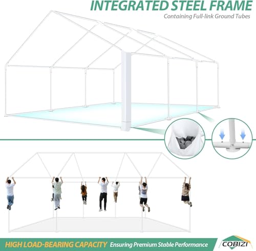 White 20x40 Heavy Duty Party Tent with Removable Sidewall S5381