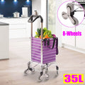 35L Folding Shopping Cart Grocery Trolley Handcart with Bag A873