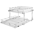 Chrome Plated Steel 2 Tier Slide Out Cabinet Organizer, 17 Inches Wide x 21 Inches Deep H7558