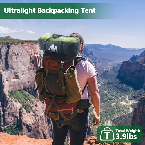 1 Person Lightweight Backpacking Tent with Waterproof Rainfly C444792