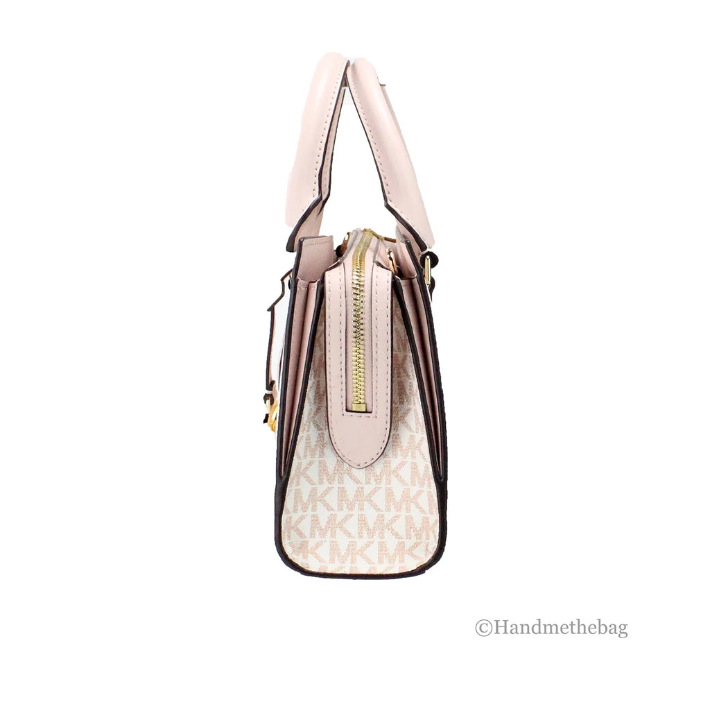 White Rose Gold PVC Satchel Purse Bag Y634