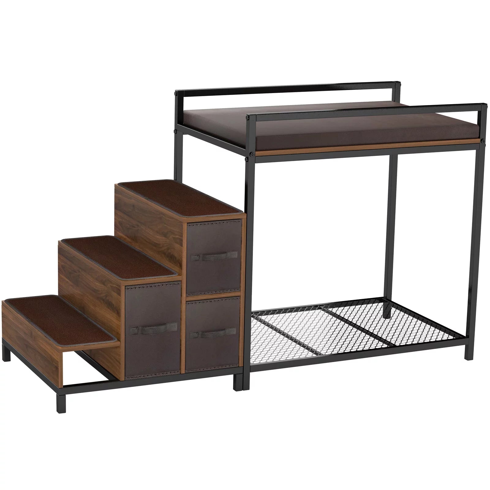 Dog Bunk Bed Elevated with Non-slip Pad and Storage D7759