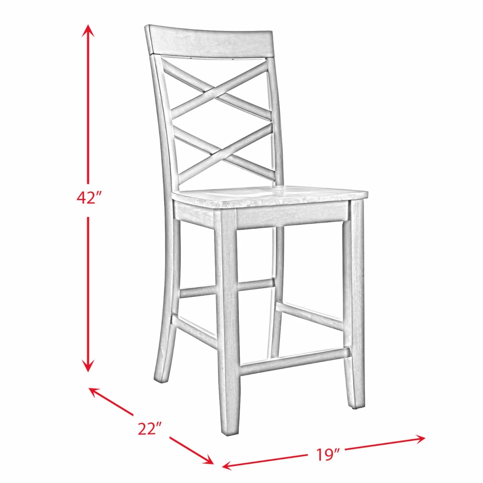 6PC Counter Height Cherry Dining Set with Table, 4 Side Chairs and Bench Z3164