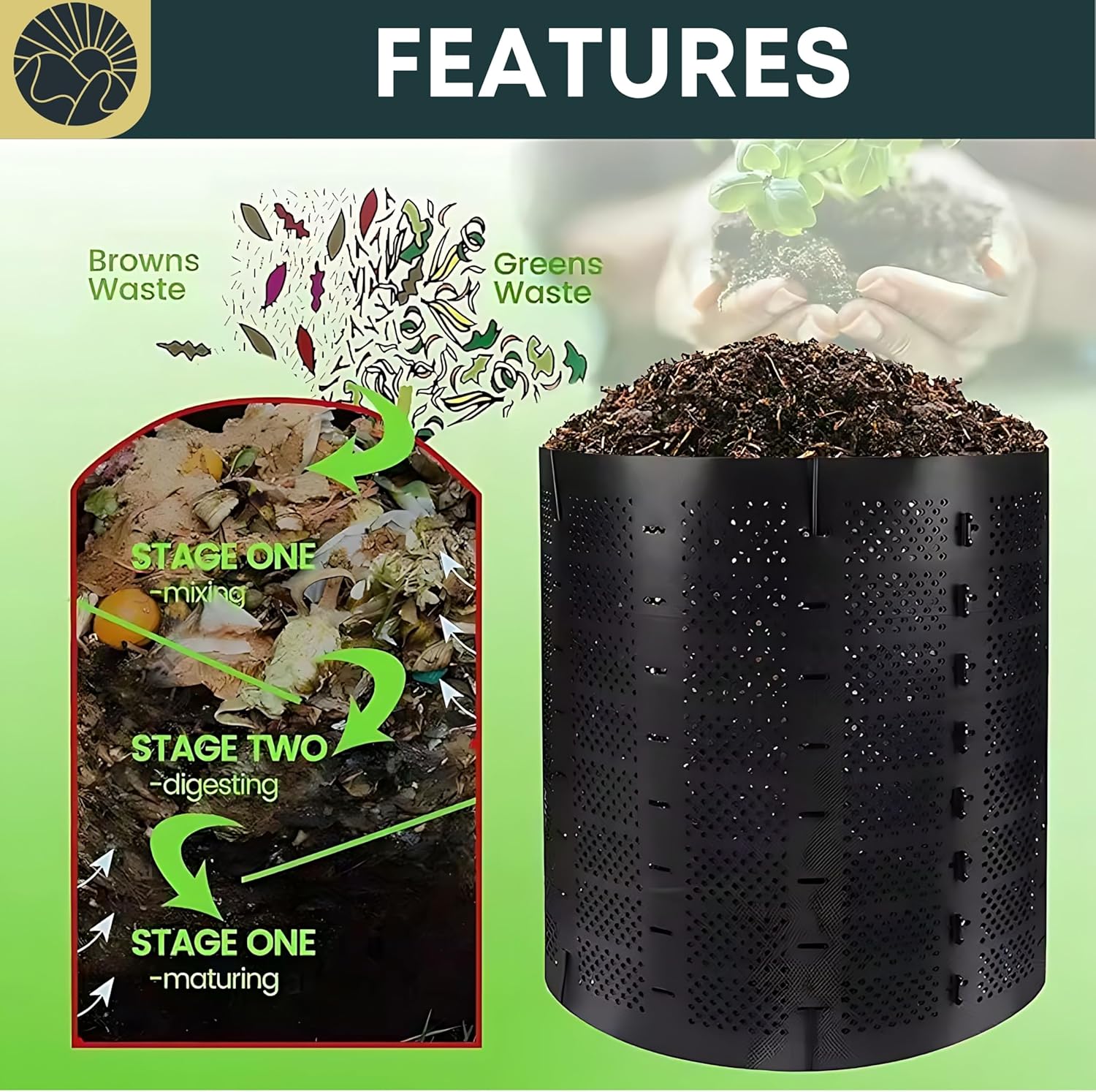 Large Capacity Outdoor Compost Bin F68345