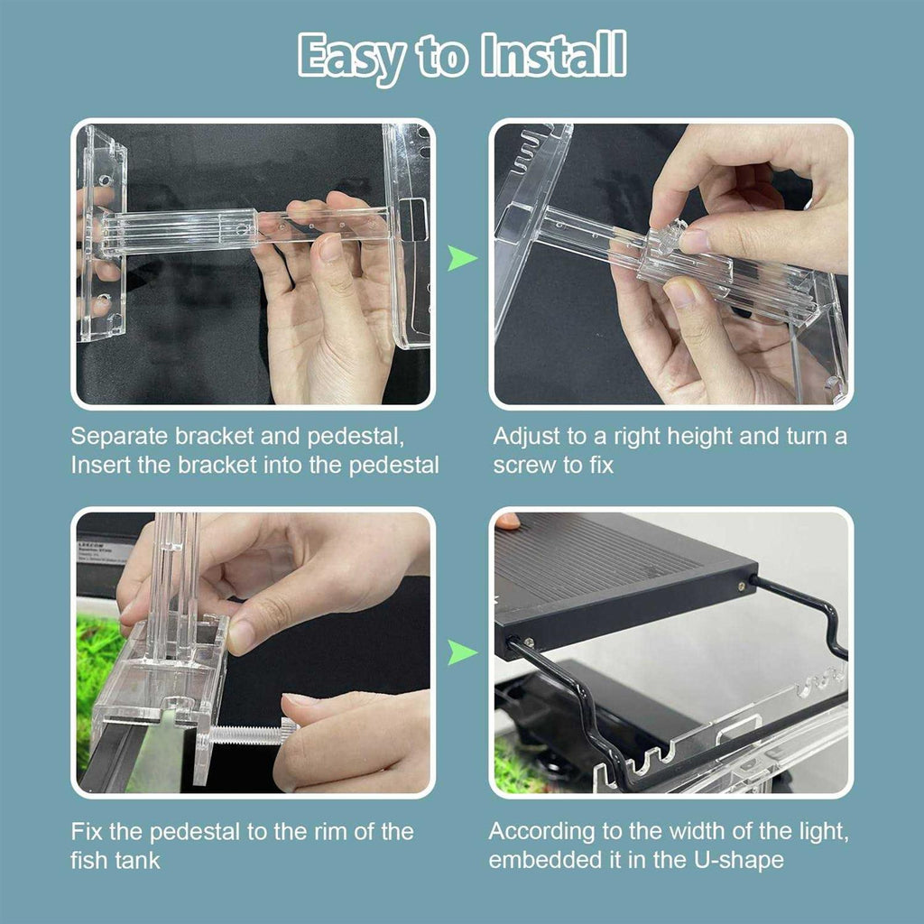 Clear Acrylic Aquarium Light Holder Stand 2pcs G653709