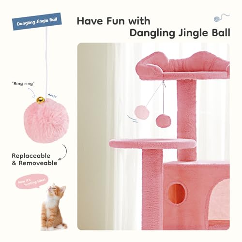 Dark Grey Multi-Level Cat Tree with 2 Condos and Scratching Posts F625885