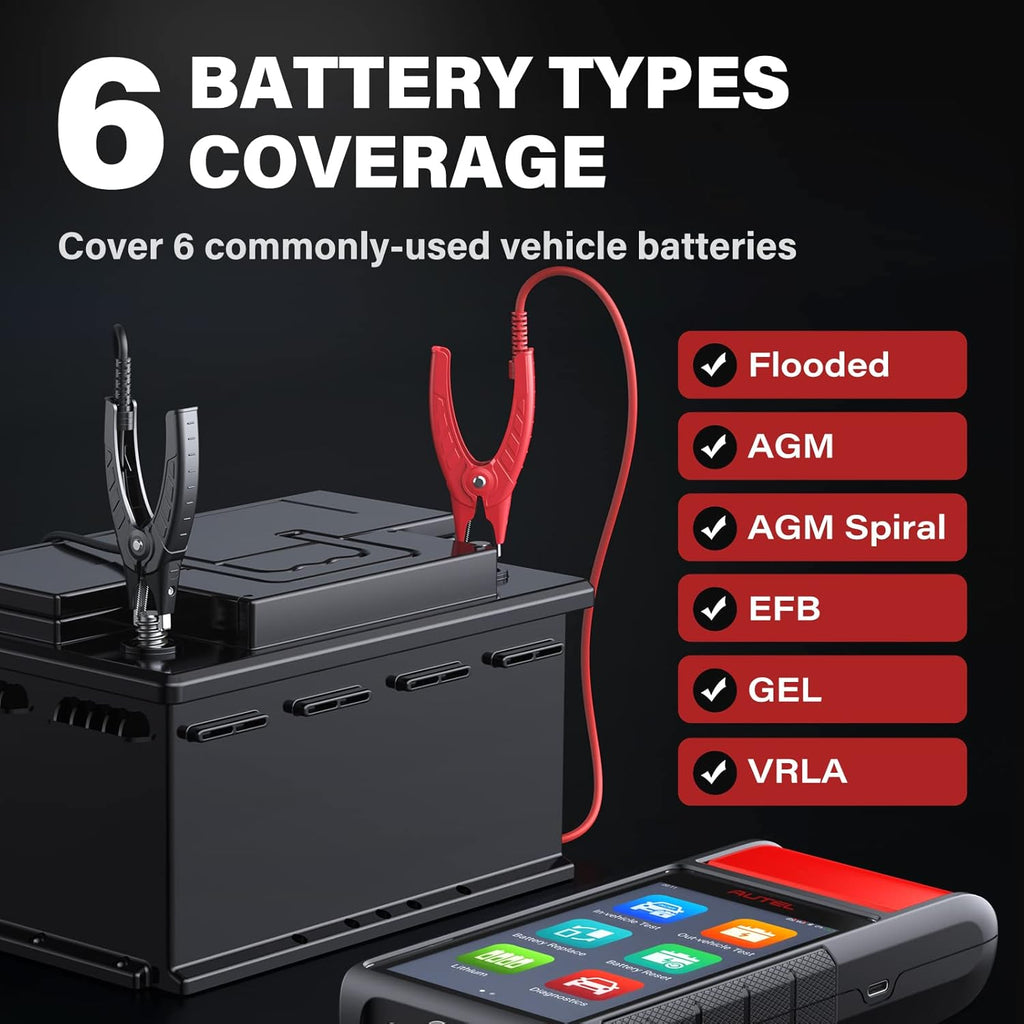 Battery Tester 6V &12V Battery Analysis Tool with Diagnostic Scan Tool OBD2 Scanner O595